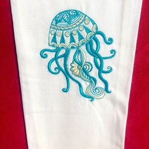 Octopus Embroidered Hand Towel